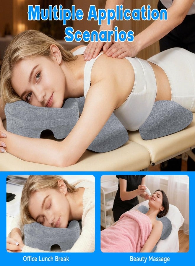 TOROKOM Breast Pillow for Massage, Massage Bolster Face Down Pillow for Sleeping Washable Soft Head Cushion and Chest Cushion for SPA Home Gray - Image 5